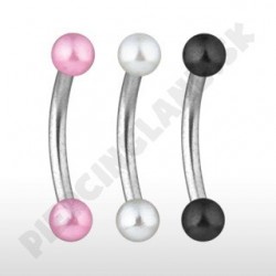 Piercing do obočia - Imitácia perly